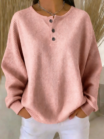 Casual Plain Crew Neck Long Sleeve T-shirt 4 Casual Plain Crew Neck Long Sleeve T-shirt - Image 4