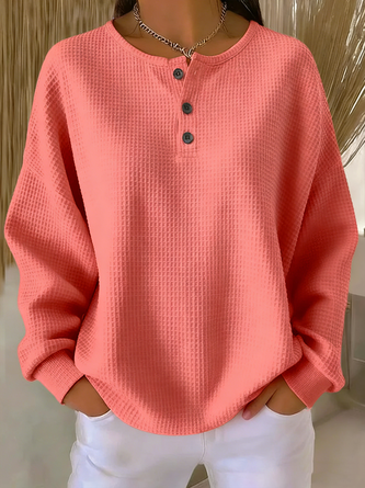 Casual Plain Crew Neck Long Sleeve T-shirt 7 Casual Plain Crew Neck Long Sleeve T-shirt - Image 7