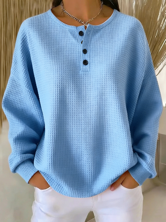 Casual Plain Crew Neck Long Sleeve T-shirt 1 Casual Plain Crew Neck Long Sleeve T-shirt