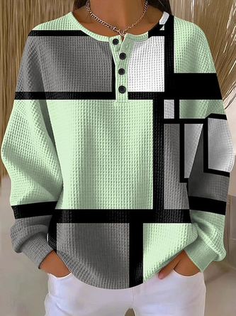 Casual Geometric Sweatshirt - Image 3