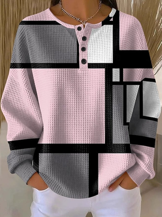 Casual Geometric Sweatshirt - Image 2