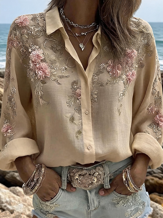 Women's Elegant Floral Print Long Sleeve Shirt Romantic Vintage Blouse 5 Women's Elegant Floral Print Long Sleeve Shirt Romantic Vintage Blouse - Image 5