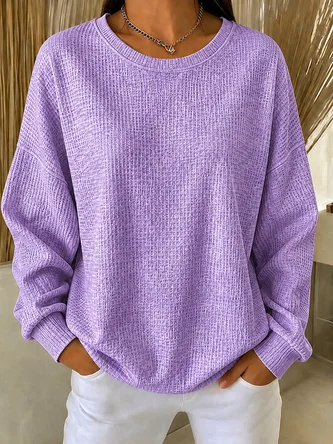 Casual Crew Neck Ombre Sweatshirt - Image 3
