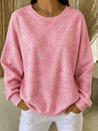Casual Crew Neck Ombre Sweatshirt - Image 2