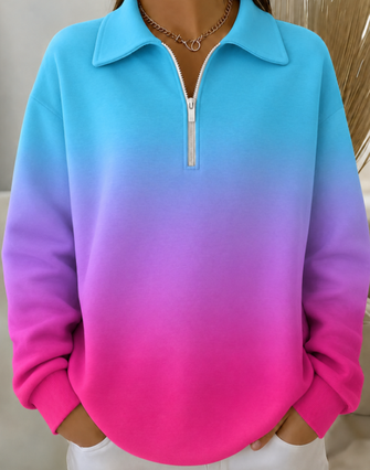 Casual Crew Neck Gradient Pattern Sweatshirt Printing 3 Casual Crew Neck Gradient Pattern Sweatshirt Printing - Image 3