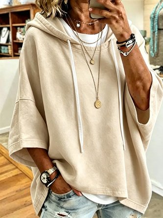 Vintage Loose Fit Drawstring Hoodie for Women - Image 3