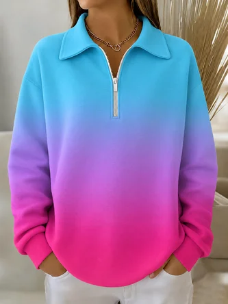 Casual Crew Neck Gradient Pattern Sweatshirt Printing 1 Casual Crew Neck Gradient Pattern Sweatshirt Printing