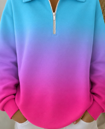 Casual Crew Neck Gradient Pattern Sweatshirt Printing 2 Casual Crew Neck Gradient Pattern Sweatshirt Printing - Image 2