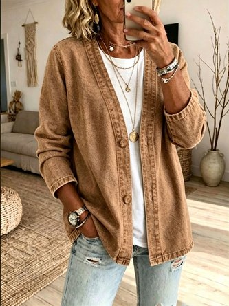 Women's Casual Denim Cardigan Jacket - Image 7