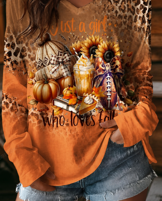 Vintage Floral V Neck Long Sleeve T-shirt - Image 3