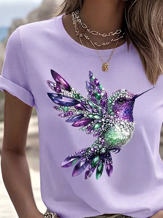 Casual Animal Crew Neck Short Sleeve T-shirt - Image 2