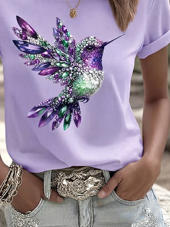 Casual Animal Crew Neck Short Sleeve T-shirt - Image 3