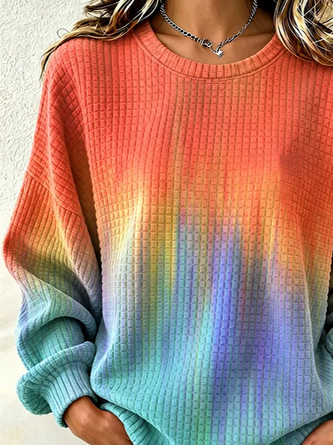 Casual Crew Neck Abstract Sweatshirt Printing - Image 8
