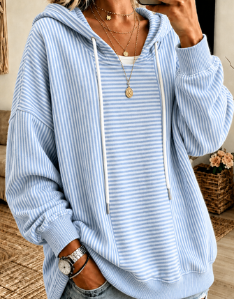 Casual Hoodie Striped Hoodie - Image 2