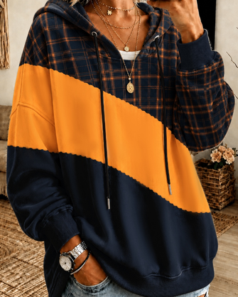 Casual Hoodie Color Block Hoodie Printing - Image 2