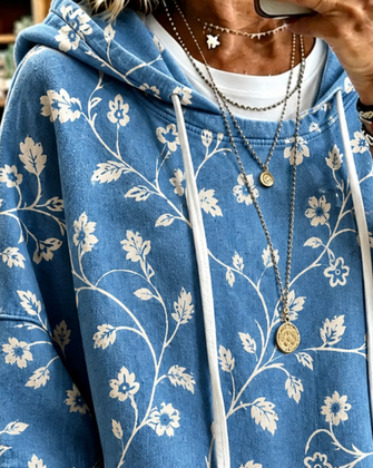 Casual Hoodie Floral Hoodie - Image 2