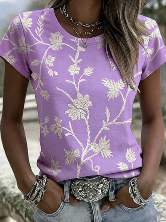Vintage 3D Printing Crew Neck Short Sleeve T-shirt - Image 3