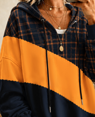 Casual Hoodie Color Block Hoodie Printing - Image 3