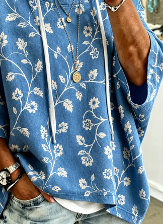 Casual Hoodie Floral Hoodie - Image 3