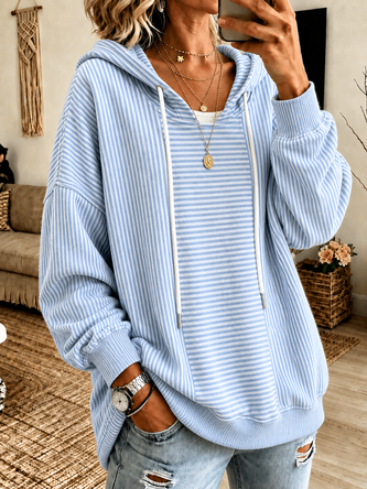 Casual Hoodie Striped Hoodie
