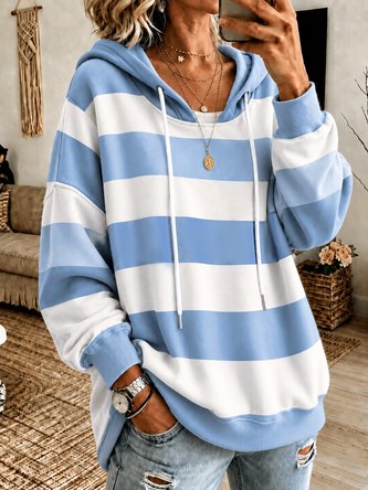 Casual Hoodie Striped Hoodie
