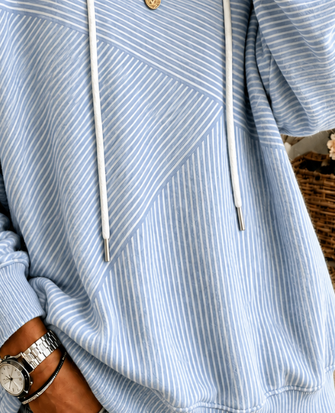 Casual Hoodie Striped Hoodie - Image 2