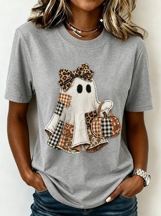Casual Cartoon Crew Neck Short Sleeve T-shirt - Image 4