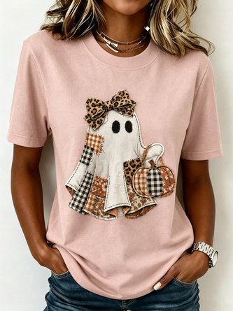 Casual Cartoon Crew Neck Short Sleeve T-shirt - Image 2