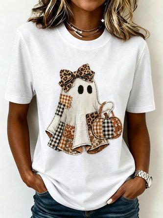 Casual Cartoon Crew Neck Short Sleeve T-shirt - Image 3
