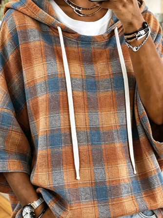 Casual Hoodie Plaid Hoodie - Image 3