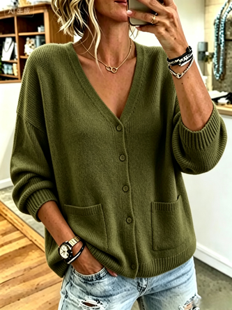Women Plain Long Sleeve Comfy Casual Sweater - Image 5