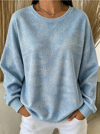 Casual Crew Neck Ombre Sweatshirt - Image 5