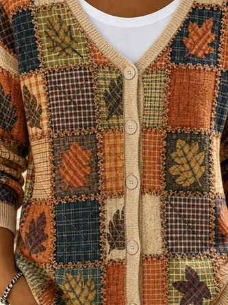 Women Leaf Long Sleeve Comfy Casual Cardigan - Image 3