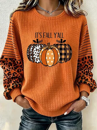 Casual Crew Neck Striped Sweatshirt Printing 1 Casual Crew Neck Striped Sweatshirt Printing