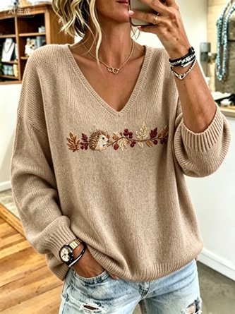 Women Animal Long Sleeve Comfy Casual Sweater 2 Women Animal Long Sleeve Comfy Casual Sweater - Image 2