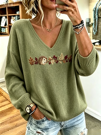 Women Animal Long Sleeve Comfy Casual Sweater 3 Women Animal Long Sleeve Comfy Casual Sweater - Image 3