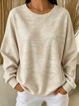 Casual Crew Neck Ombre Sweatshirt - Image 6