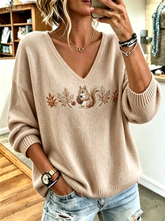 Women Animal Long Sleeve Comfy Casual Sweater - Image 2