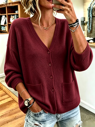 Women Plain Long Sleeve Comfy Casual Sweater - Image 4