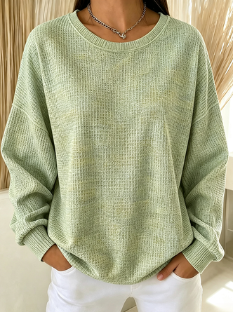 Casual Crew Neck Ombre Sweatshirt - Image 7