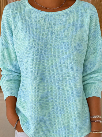 Casual Ombre Crew Neck Long Sleeve T-shirt - Image 6