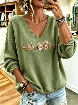 Women Animal Long Sleeve Comfy Casual Sweater - Image 4