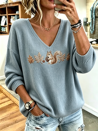 Women Animal Long Sleeve Comfy Casual Sweater - Image 3
