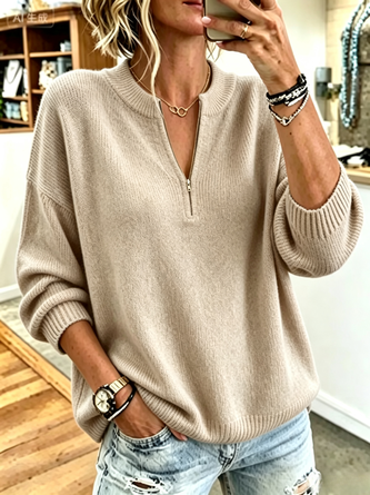 Women Plain Long Sleeve Comfy Casual Sweater - Image 6