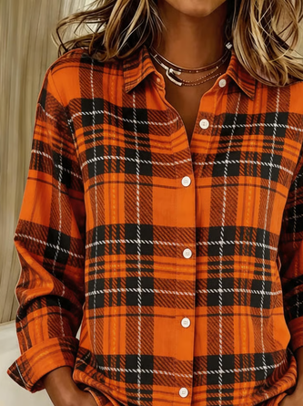 Shirt Collar Regular Sleeve Long Sleeve Plaid Buckle Regular Loose Button Up Shirt Shirt For Women 5 Shirt Collar Regular Sleeve Long Sleeve Plaid Buckle Regular Loose Button Up Shirt Shirt For Women - Image 5