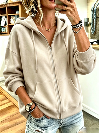 Casual Hoodie Plain Hoodie - Image 4