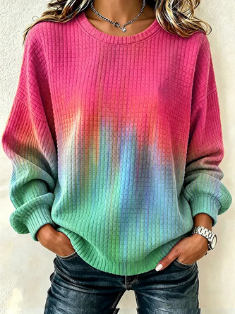 Casual Crew Neck Abstract Sweatshirt Printing - Image 2