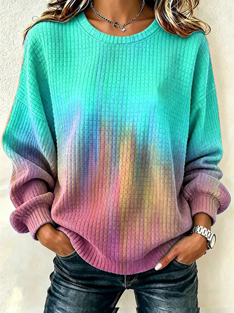 Casual Crew Neck Abstract Sweatshirt Printing - Image 4
