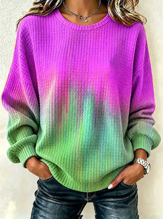 Casual Crew Neck Abstract Sweatshirt Printing - Image 5