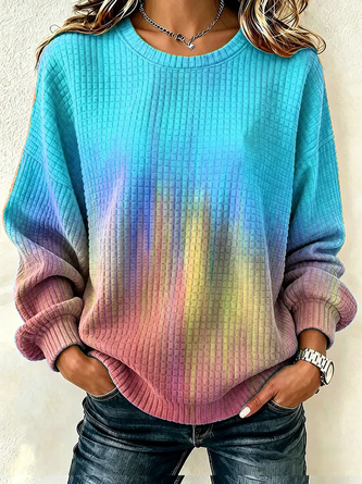 Casual Crew Neck Abstract Sweatshirt Printing - Image 3
